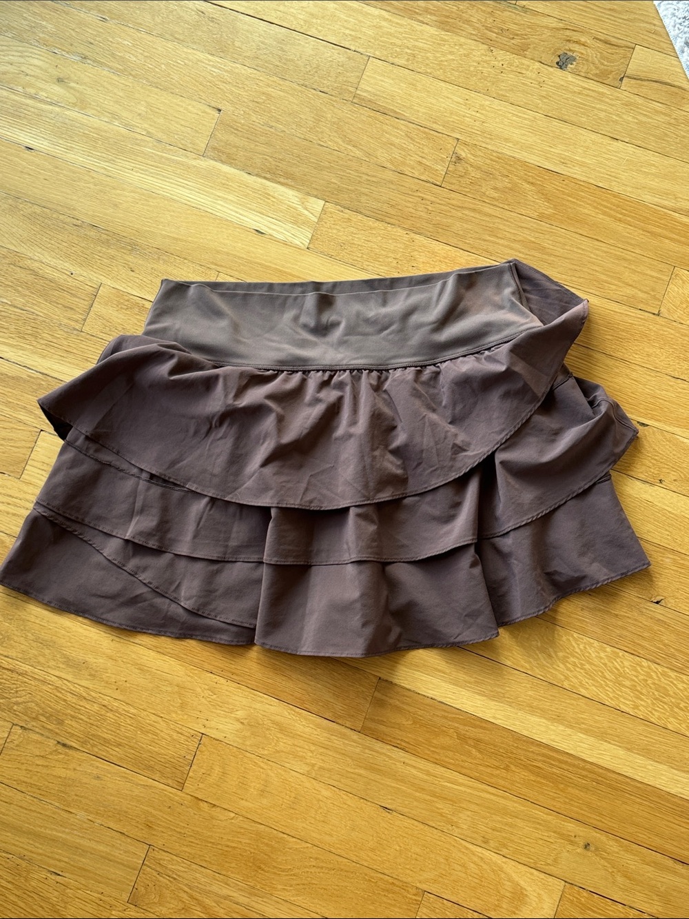 Aerie Brown Tiered Ruffle Mini Skirt